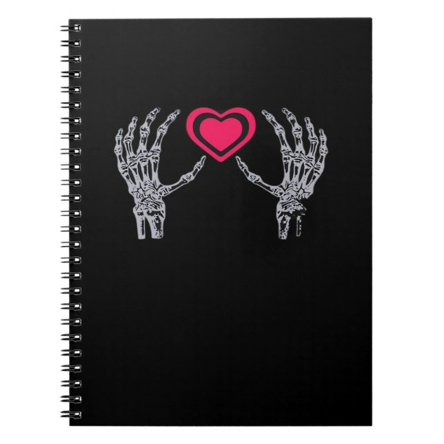 Carnet Skeleton Mains Coeur mignon (Devant)