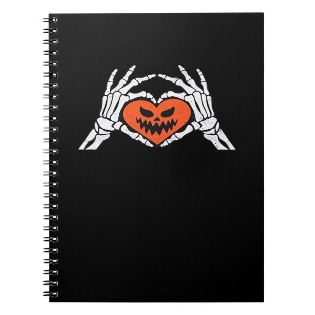 Carnet Skeleton Met Un Coeur Halloween Éffrayant Classiqu (Devant)