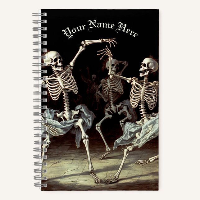 Carnet Skeletons de danse de la mort noire Halloween (Recto)
