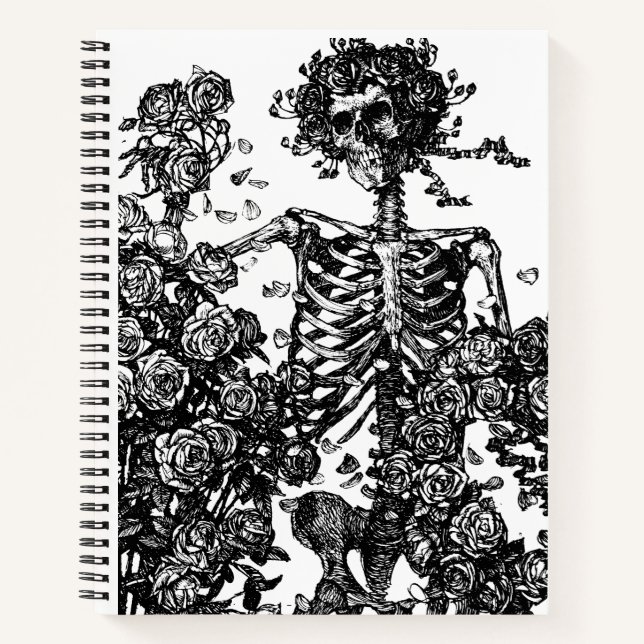 Carnet Skeletons et Rose (Devant)