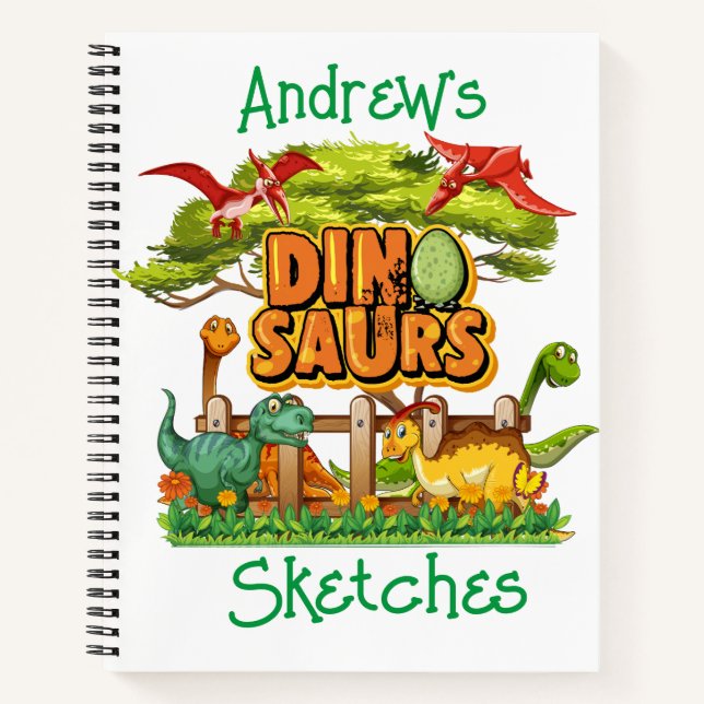 Carnet Sketch pour enfants Dinosaures (Devant)