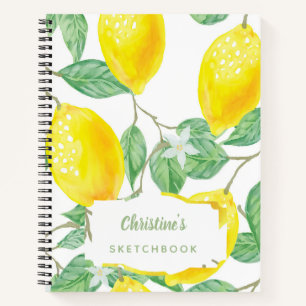 Carnet Sketchbook citronniers aquarellés artistes étudian