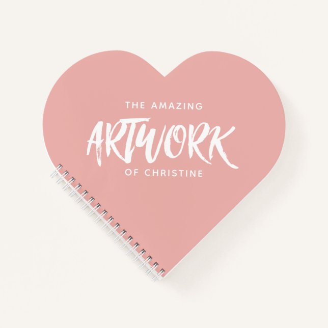 Carnet Sketchbook de coeur d'artiste rose personna (Devant)