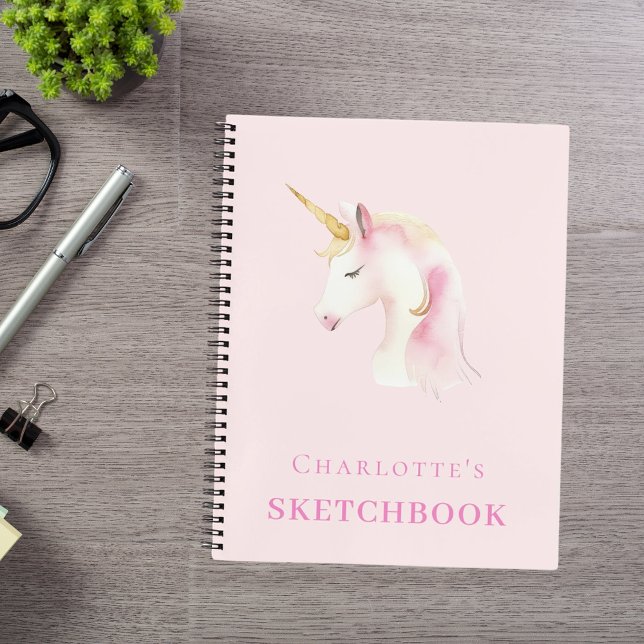 Carnet Sketchbook licorne fille rose (Créateur téléchargé)
