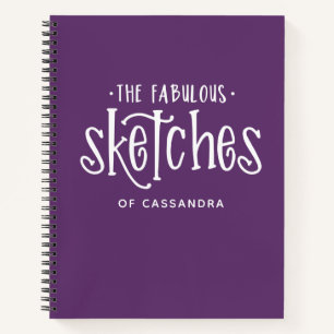 Carnet Sketchbook personnalisé d'artiste violet