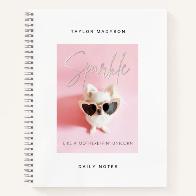 Carnet Sketchbook Pink Girl | Chihuahua Sparkle (Devant)