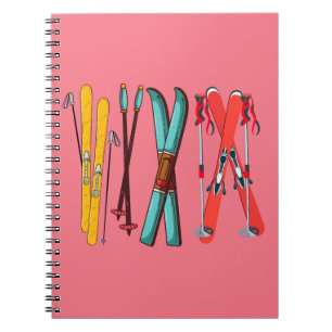 Carnet Ski amusant Ski coloré Ski skieur