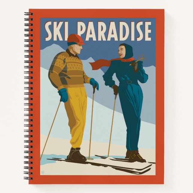 Carnet Ski Paradise Impression Vintage (Devant)