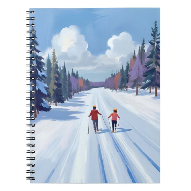 Carnet Ski Trail | Mountain Skiing Watercolor Winter (Devant)