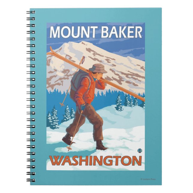 Carnet Skier transportant ski de neige - Mount Baker, WA (Devant)