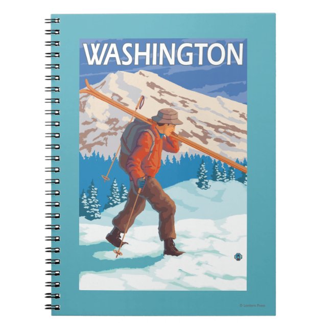 Carnet Skier transportant ski de neige - Washington (Devant)