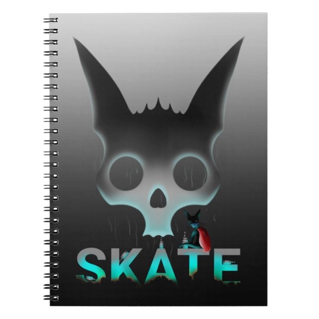 Carnet Skull Graffiti Skater Cat (Devant)