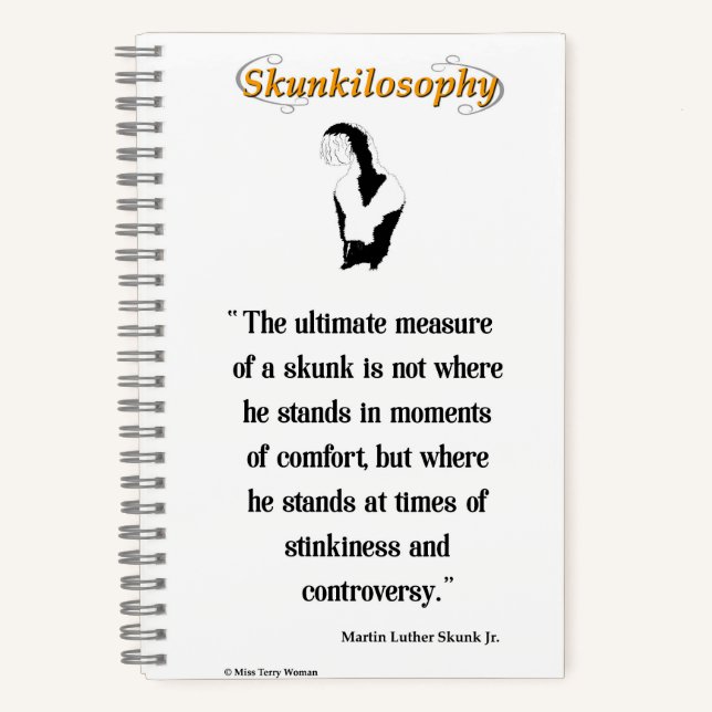 Carnet Skunkilosophy : mesure ultime d'une peau (Recto)