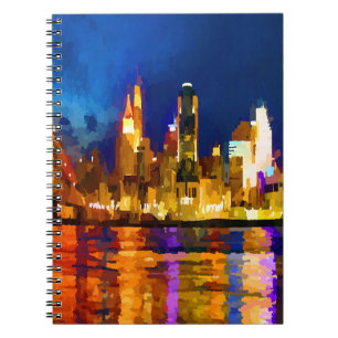 Carnet Skyline de Cincinnati en Ohio la nuit