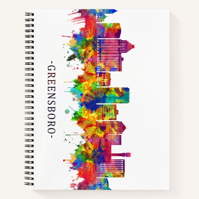 Carnet Skyline de la Caroline du Nord Greensboro (Devant)