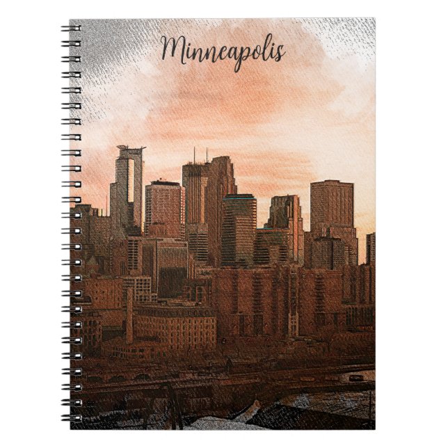 Carnet Skyline vintage Minneapolis Minnesota (Devant)
