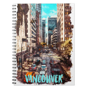 Carnet Skyline Vintage voyage de Vancouver Canada