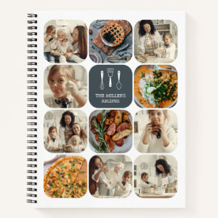 Carnet Slate Grey Photo Collage Recettes de la famille