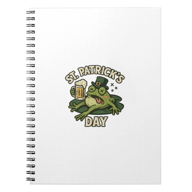 Carnet Sleepy Funny Frog St.Patrick's Day (Devant)