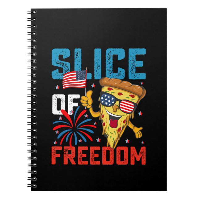 Carnet Slice Of Freedom 4 Juillet Pizza USA Drapeau Sungl (Devant)
