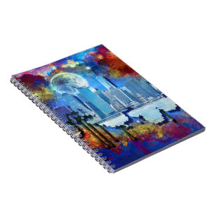 Carnet SlipperyJoe NYC graffiti lune entourée de tourbill