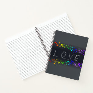 Carnet SlipperyJoe's scribbled love word rainbow gradient