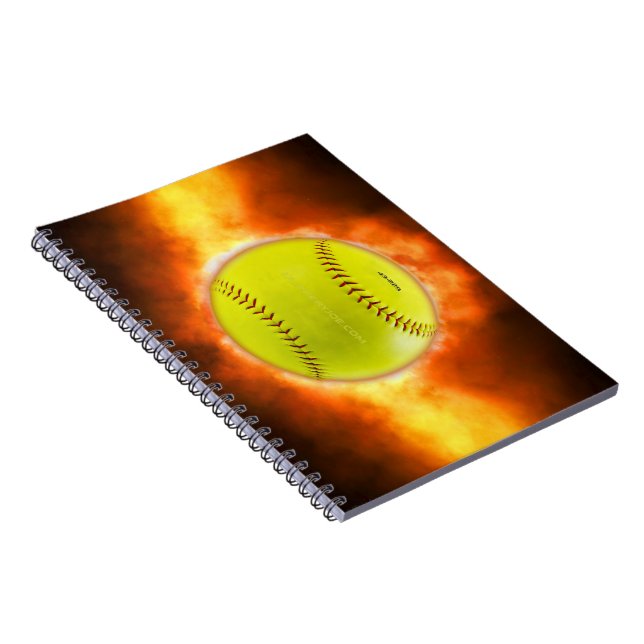 Carnet SlipperyJoe's softball en feu flammes boule de feu (Côté Droit)