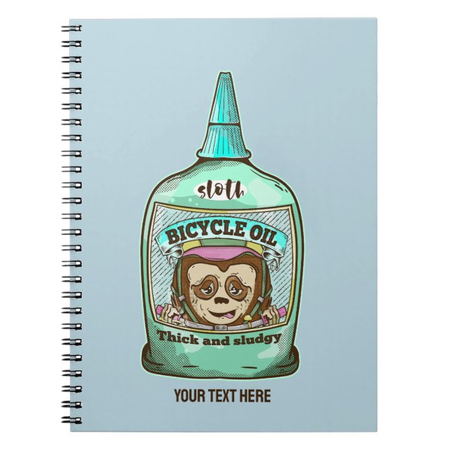 Carnet Sloth Huile de vélo lente (Devant)