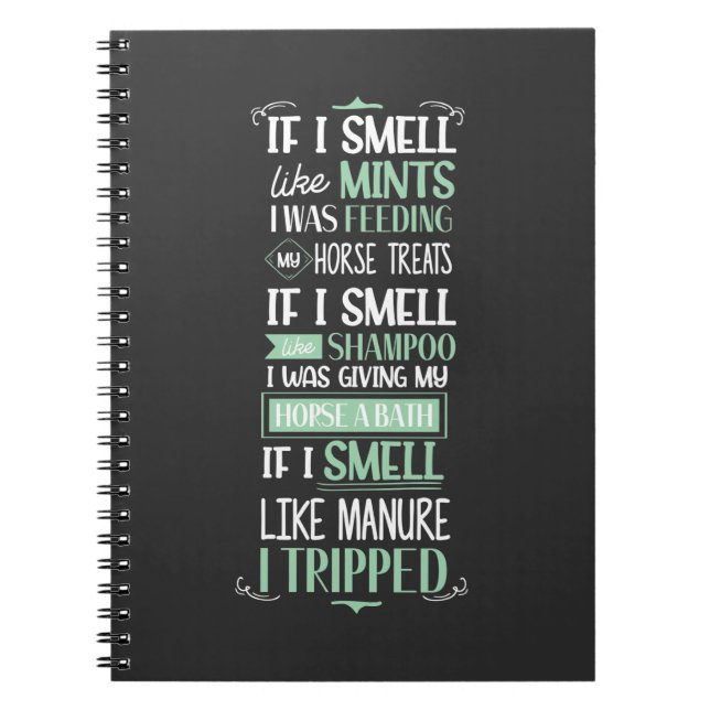 Carnet Smell Like Horse Horseback Riding Equestrian Humor (Devant)