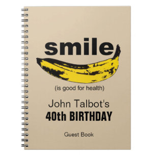 Carnet Smile est bon pour Health 40th Birthday Guestbook