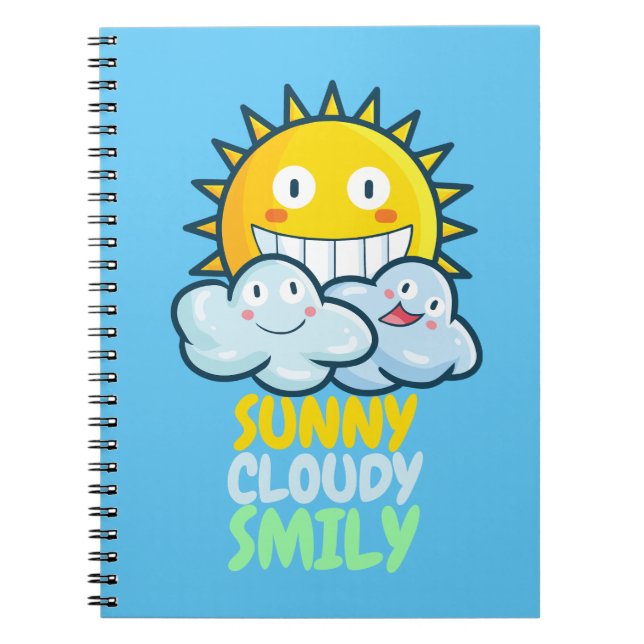 Carnet Smily nuageuse personnalisable (Devant)