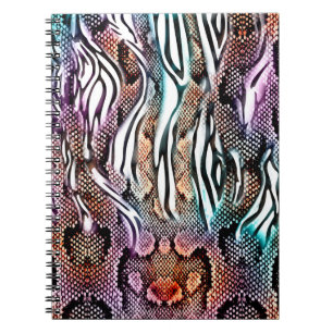 Carnet Snake Print, Poster de animal, coloré,