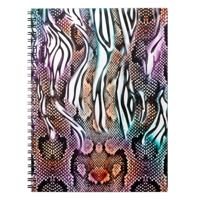 Carnet Snake Print, Poster de animal, coloré,  (Devant)