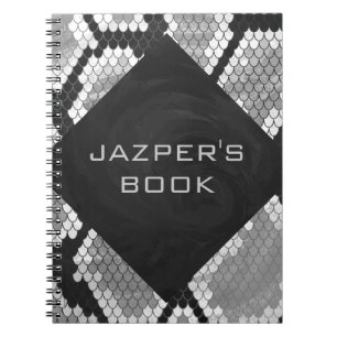 Carnet Snakeskin Gris, blanc et noir Monogramme