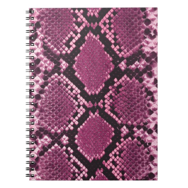 Carnet Snakeskin rose (Devant)