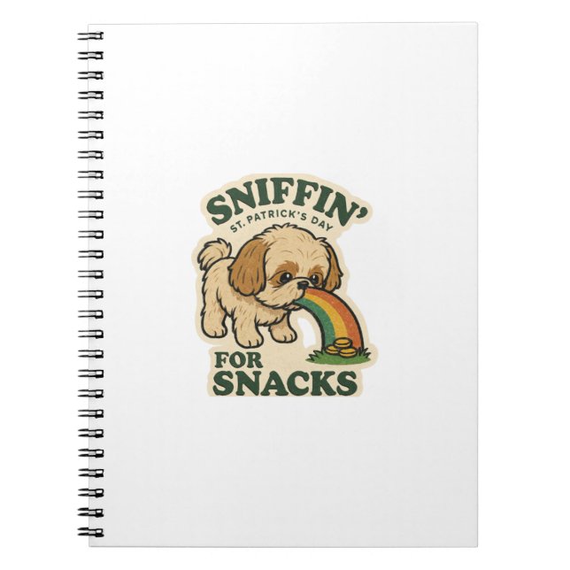 Carnet Sniffin' Snacks Shih Tzu St.Patrick's Day (Devant)