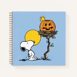 Carnet Snoopy & Bois Nid Avec Jack O'Lantern