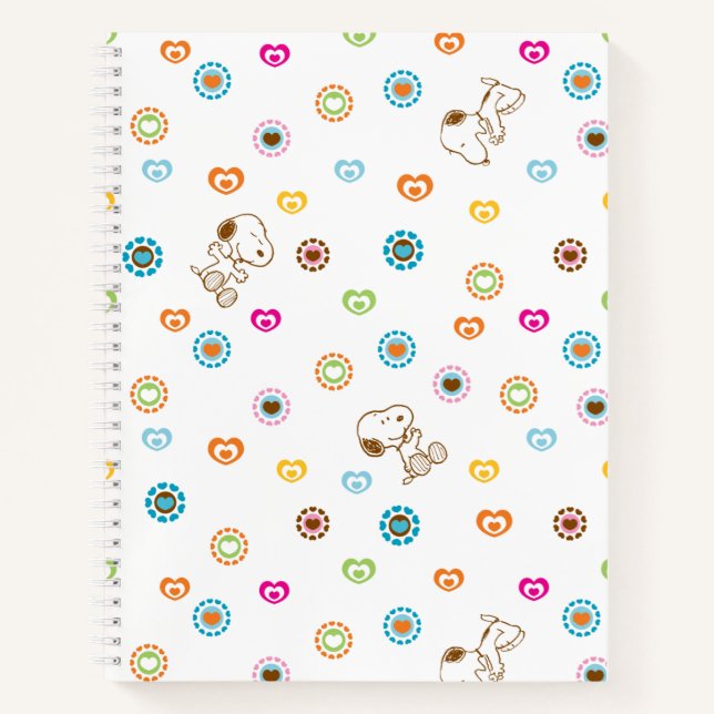 Carnet Snoopy Colorful Hearts Motif (Devant)