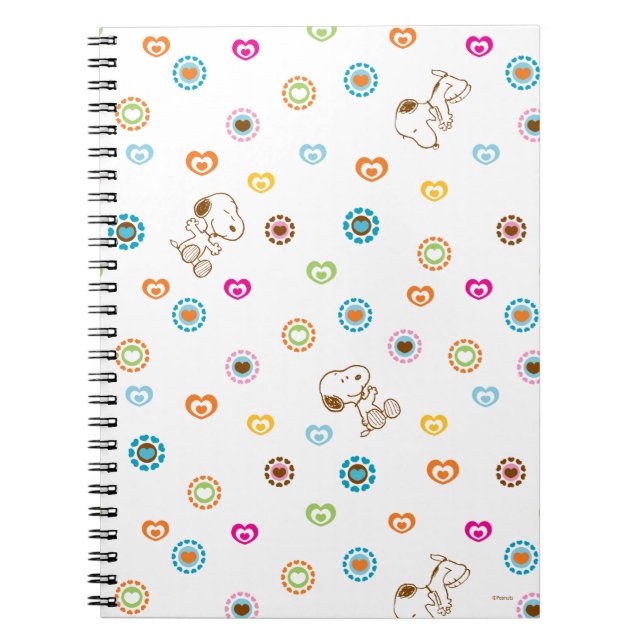 Carnet Snoopy Colorful Hearts Pattern (Devant)