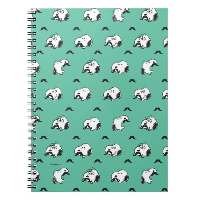 Carnet Snoopy Moustaches et Motif Turquoise (Devant)