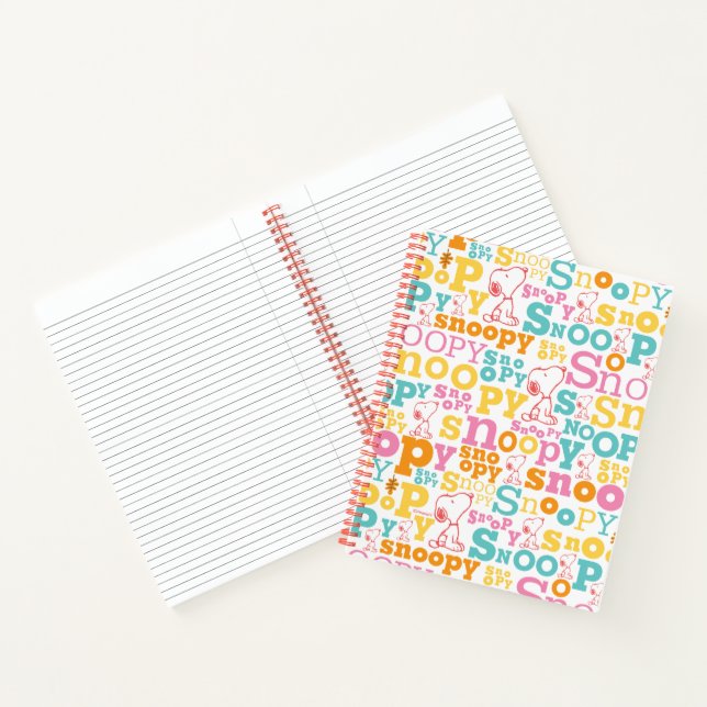 Carnet Snoopy Pastel Text Pattern (Intérieur)
