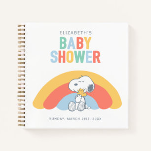 Carnet Snoopy & Woodstock Baby shower arc-en-ciel Liste d