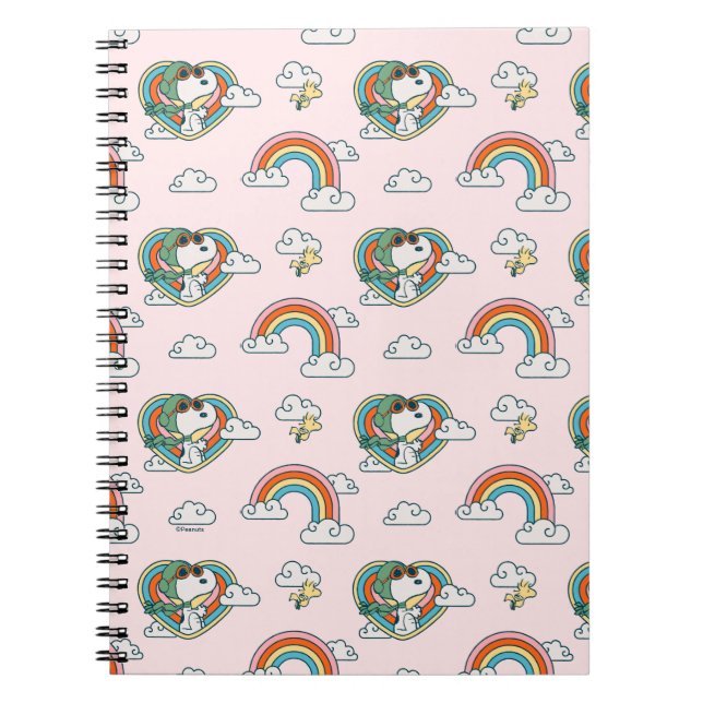 Carnet Snoopy & Woodstock Rainbow Heart Motif (Devant)