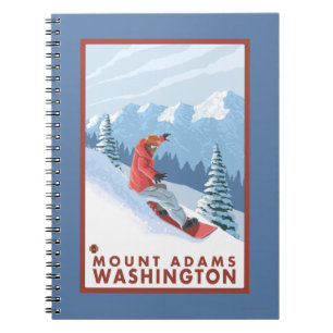 Carnet Snowboarder Scene - Mount Adams, Washington