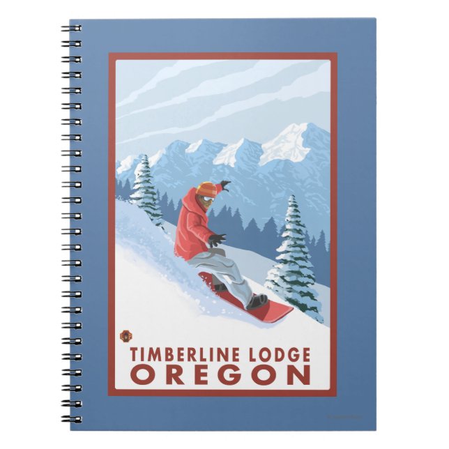 Carnet Snowboarder Scene - Timberline Lodge, Oregon (Devant)
