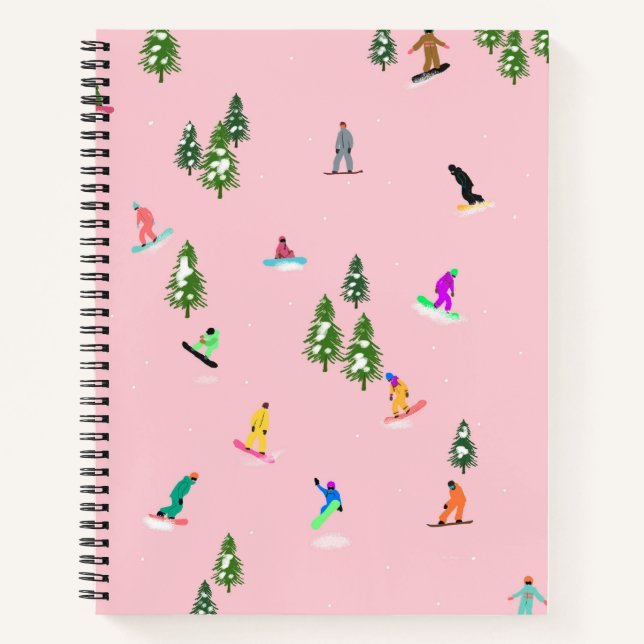 Carnet Snowboarders rose Illustration du snowboard (Devant)