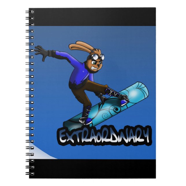 Carnet Snowboardeur lapin (Devant)
