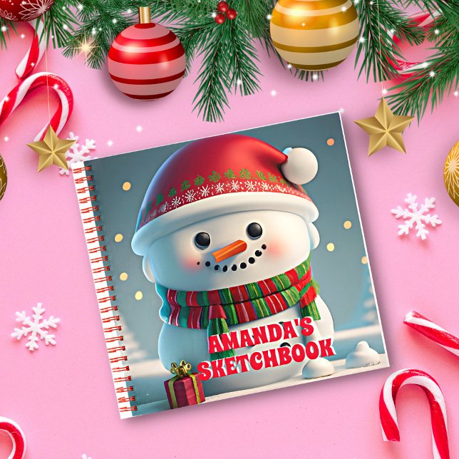 Carnet Snowman Christmas Personnalisé Kids Sketchbook (Créateur téléchargé)
