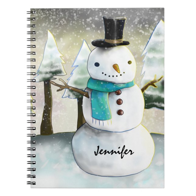 Carnet Snowman en hiver sur la scène de Noël (Devant)