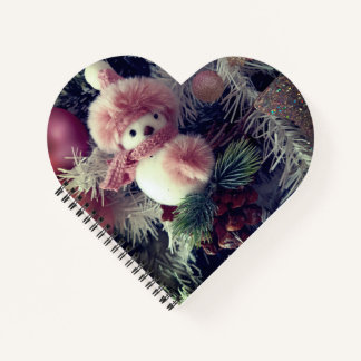 Carnet Snowman Heart-Shaped Spiral Notebook